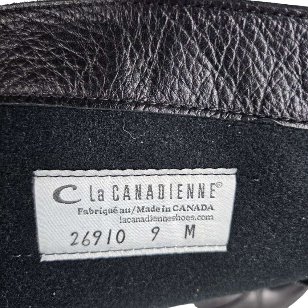 La Canadienne Tall Boots 9 Black Waterproof Leather Full Zip Very Good Condition - Picture 10 of 16